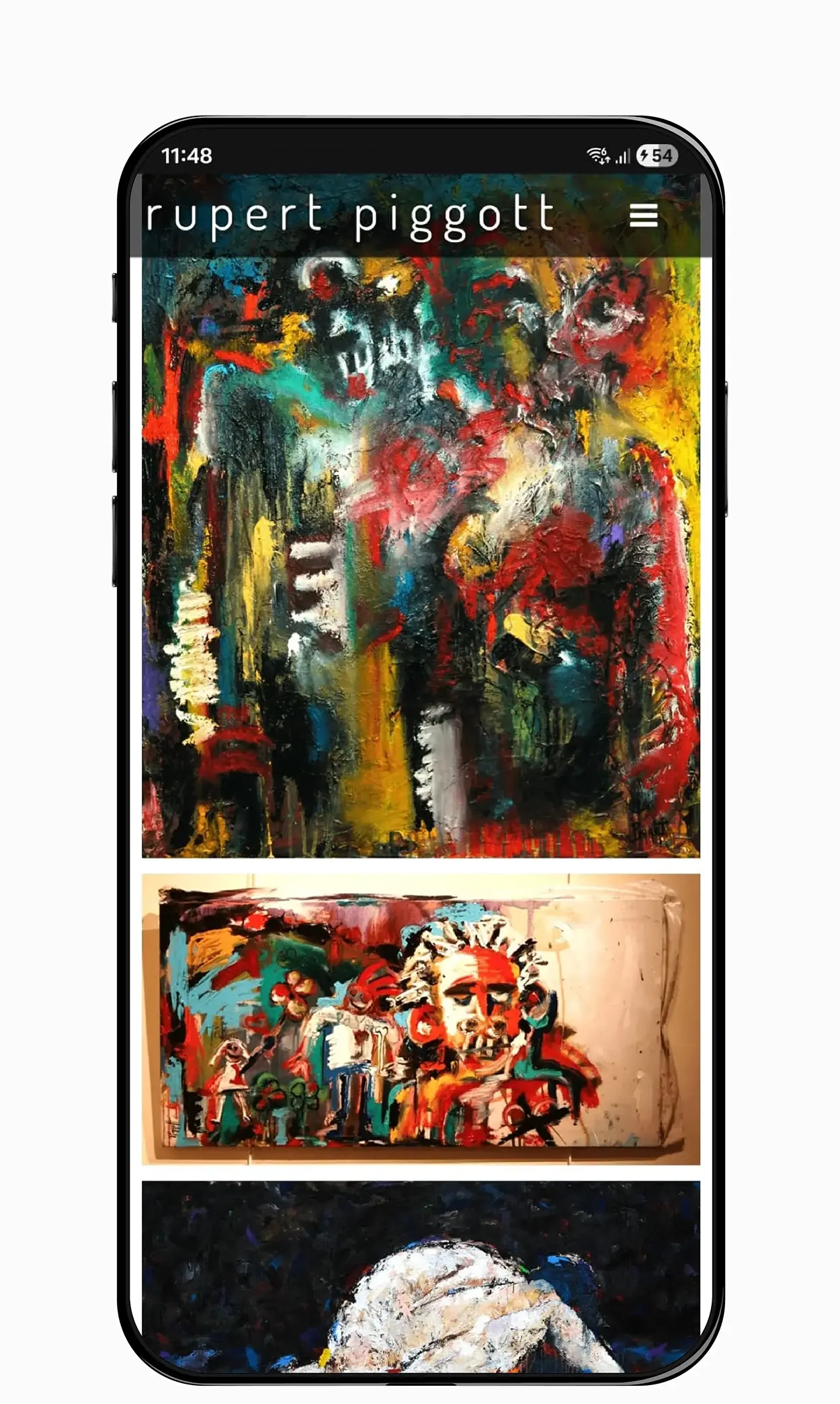 Rupert Piggott mobile website display