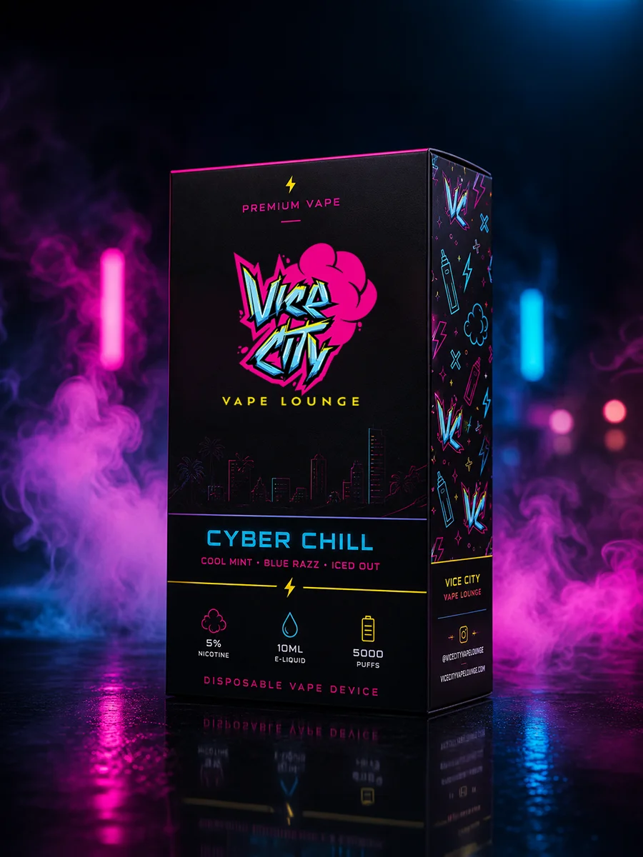 Vape Box for Vice City Vape Lounge designed by Sheree Taylor