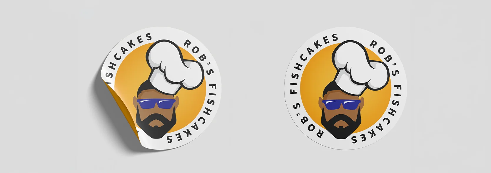 Rob's Fishcakes new logo and stamp design